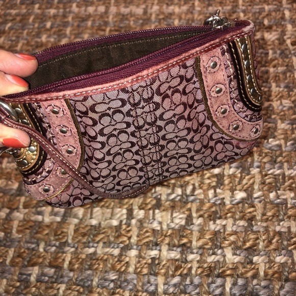 Coach Burgundy Canvas Soho Wristlet - Picture 3 of 12